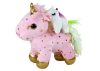 Unikornis plüss alvó állat altatódal rózsaszín csillagokkal szett