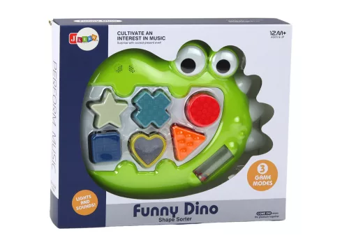 Érzékszervi dinoszaurusz-válogató dallamokat játszó rejtvény a legkisebbeknek