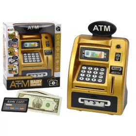   ATM Piggy Bank gyerekeknek, akik megtanulják megtakarítani az aranyat, fekete