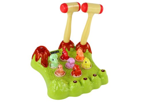 Wack-A-Mole játék Dinosaurs Board Two Hammers Green Lights Sounds