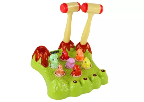 Wack-A-Mole játék Dinosaurs Board Two Hammers Green Lights Sounds