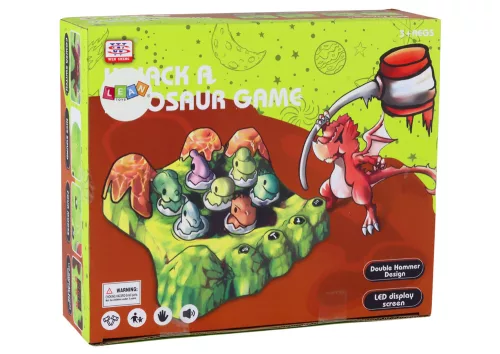 Wack-A-Mole játék Dinosaurs Board Two Hammers Green Lights Sounds