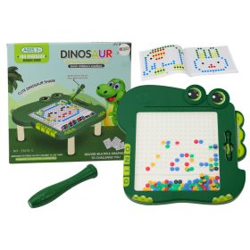  Oktatási mágnestábla dinoszaurusz pad puzzle zöld gyöngyök