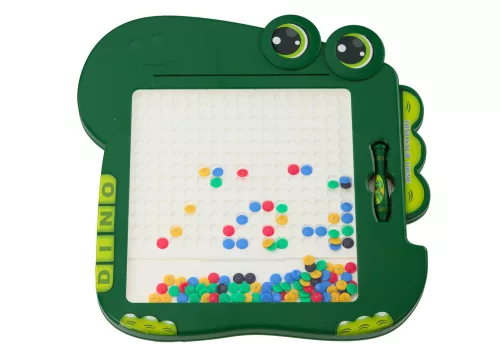 Dinoszaurusz oktatási mágnestábla asztallap puzzle zöld