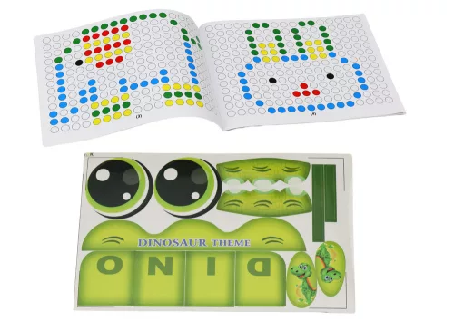 Dinoszaurusz oktatási mágnestábla asztallap puzzle zöld