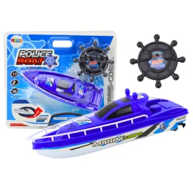 Távirányítós Police Boat RC Blue távirányító 27MHz