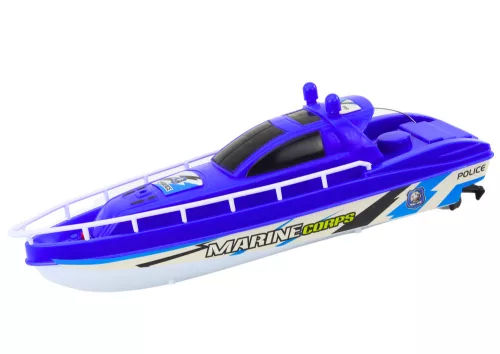 Távirányítós Police Boat RC Blue távirányító 27MHz