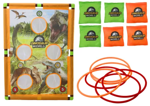 Arcade játéktáska, dobókarika, 2 az 1-ben, dinoszaurusz tábla