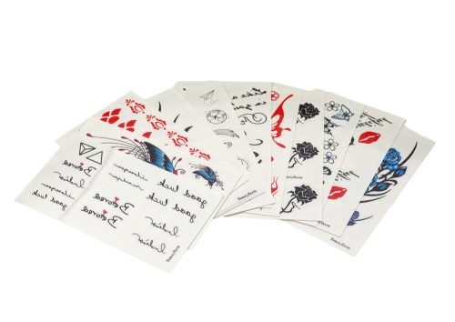 Szépség tetoválás szett 12 kártya 3 hajfesték szivacs