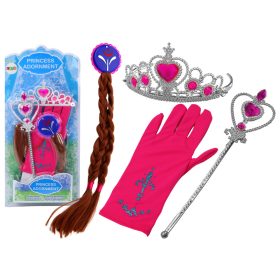   Kis hercegnő kiegészítők készlet pálca kesztyű korona fonat