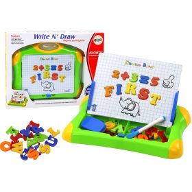   Mágneses oktatási tábla betűk számok marker toll szivacs