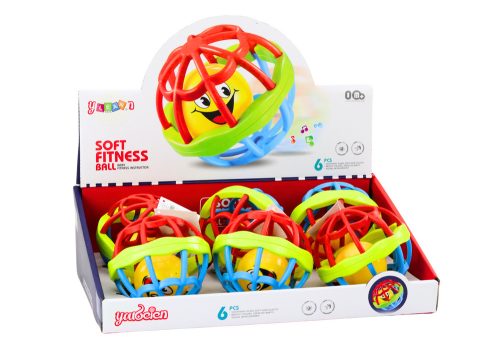 Szenzoros labda csörgő gumi elasztikus színes