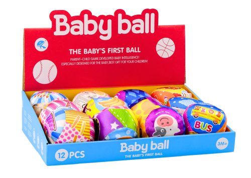 Puha golyó csörgővel Színes golyó Állatok Gyümölcsök 10cm MIX