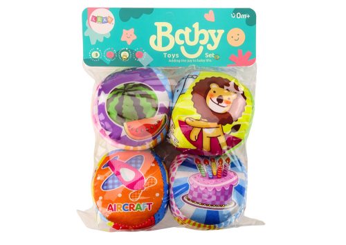 Puha golyók Színes oktató csörgő golyók 4 db-os készlet