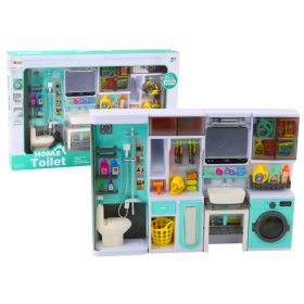   Fürdőszoba játékkészlet 4 az 1-ben zuhany WC mosógép tartozékok