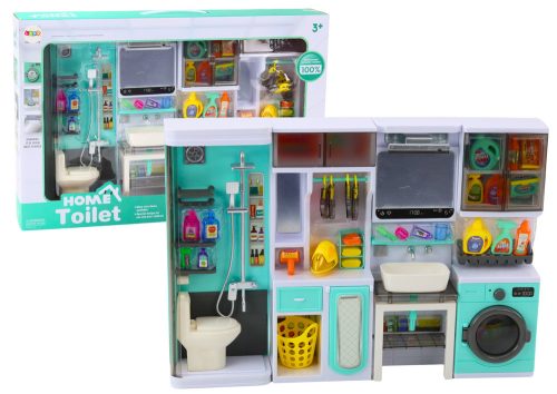 Fürdőszoba játékkészlet 4 az 1-ben zuhany WC mosógép tartozékok