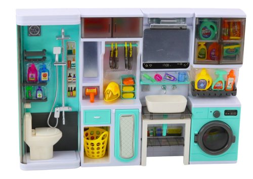 Fürdőszoba játékkészlet 4 az 1-ben zuhany WC mosógép tartozékok