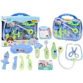 Kis orvos orvosi készlet bőröndben világít kék hangok