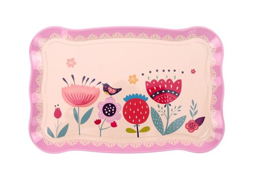 Kávés teakészlet Csésze Vízforraló Tálca Pink Cafe 12 db.