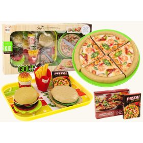   Gyorsétterem szett Pizza Burgerek Hasábburgonya Kiegészítők Gyermekeknek 24 db.
