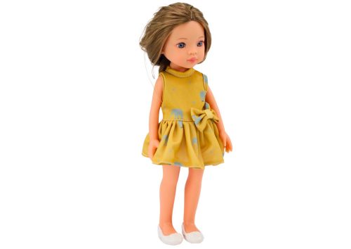 Baba Sárga Ruha Barna Haj Nagy baba 33cm