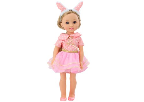 Doll Pink ruha hosszú hajú fejpántok kefe 38cm