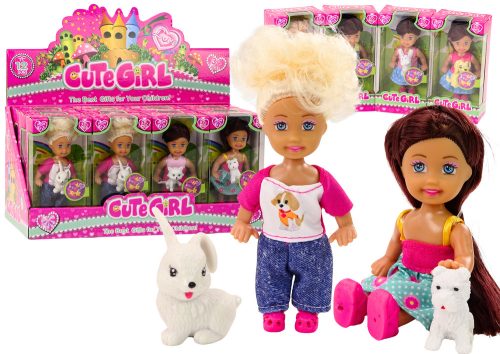 Mini baba hosszú hajjal, színes állatruhákkal