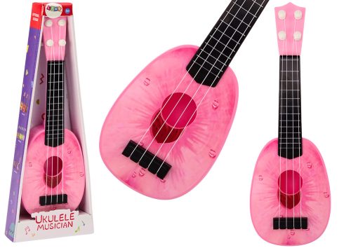 Ukulele gyerekeknek minigitár 4 húros őszibarack témájú gitár rózsaszín, 15″
