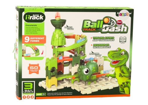 Építőelemek Ball Track Dinosaur 9 Levels 60 El