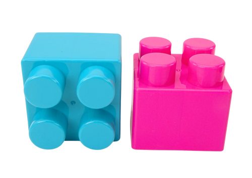 Nagyméretű építőkockák egy zacskóban Színes matricák, 12 darab