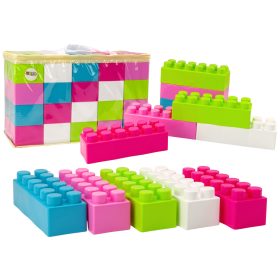   Nagy, hosszúkás építőkockák zacskóban Színes matricák 20 db