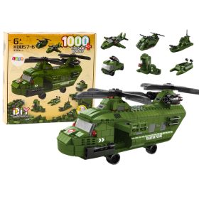 Katonai helikopter blokk készlet Military Green 1000 db