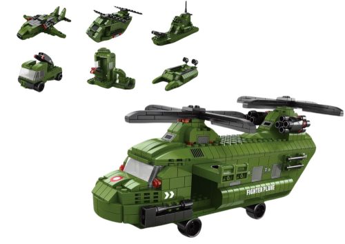 Katonai helikopter blokk készlet Military Green 1000 db