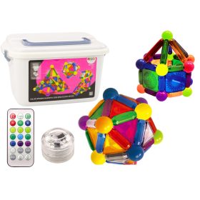 Mágneses blokkok fénnyel 154 elemből álló dobozban