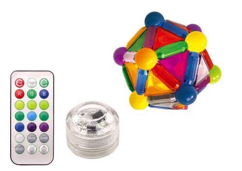 Mágneses blokkok fénnyel 154 elemből álló dobozban