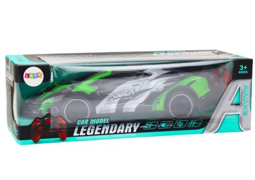 Sportautó távirányítós RC 1:10 25km/h Zölden világít