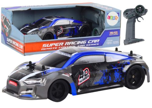 RC távirányítós autó 1:18 gumikerekes drift kék