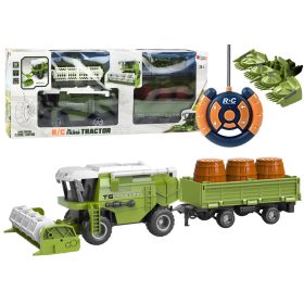   Kombájn Mezőgazdasági gép Grain RC távirányítós pótkocsi zöld