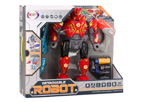 Csavarozó Robotfegyver Fúró Csavarhúzó Fényhang Piros
