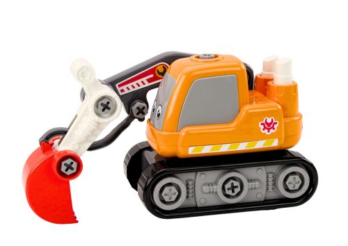 Rajzfilm lánctalpas kotró DIY narancssárgává alakításához