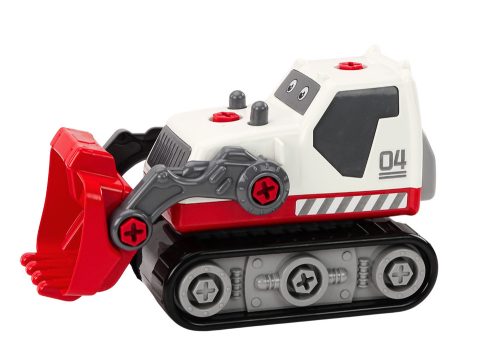 Rajzfilm lánctalpas kotró DIY fehér esztergálásához