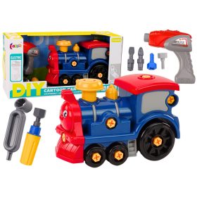 Rajzfilm forgó mozdony barkácsolás sötétkék