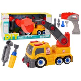 Rajzfilm teherautó daruval szétszerelni barkács narancs