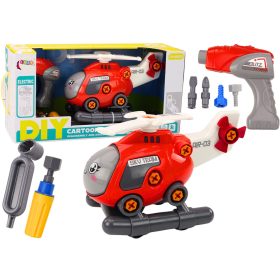 DIY rajzfilm helikopter pirosra forgatható