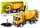 Yellow Concrete Mixer Truck, Friction Drive, Light and Sound