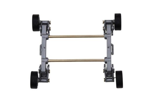 Teherautó daruval, két fémhoroggal, piros és fehér fények hangjai