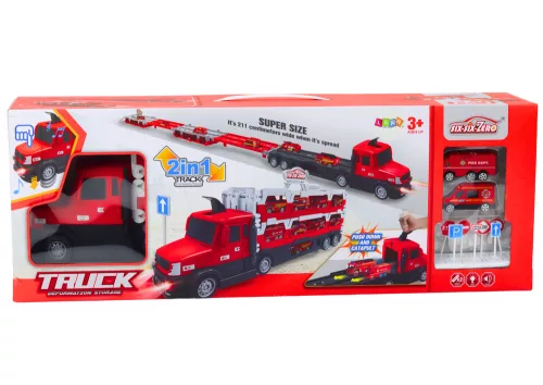 Lora Tow Truck Versenypálya 2 az 1-ben Fények Hangok Jelek Autók Piros