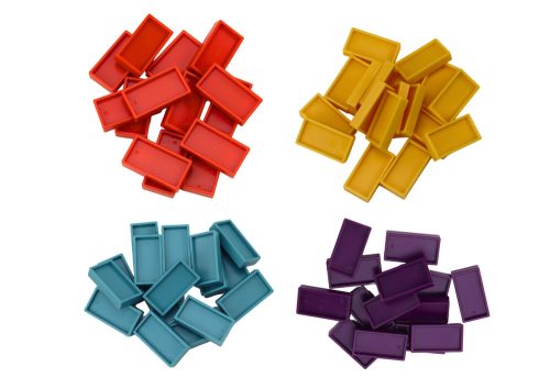 Akkumulátorral működő zöld dinoszaurusz autó színes dominókkal, 4 színű blokkokkal