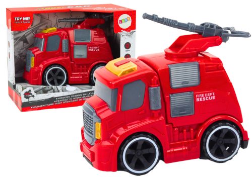 Tűzoltóság Fire Truck Cannon Sounds Lights Drive Red