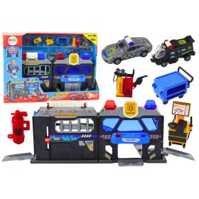   Bővíthető garázspálya egy bőröndben Rendőrségi fények és hangok